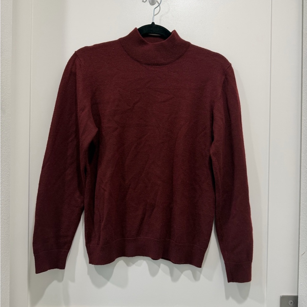 OUTLANDER High Neck Sweater Long Sleeve- Burgundy (size L)